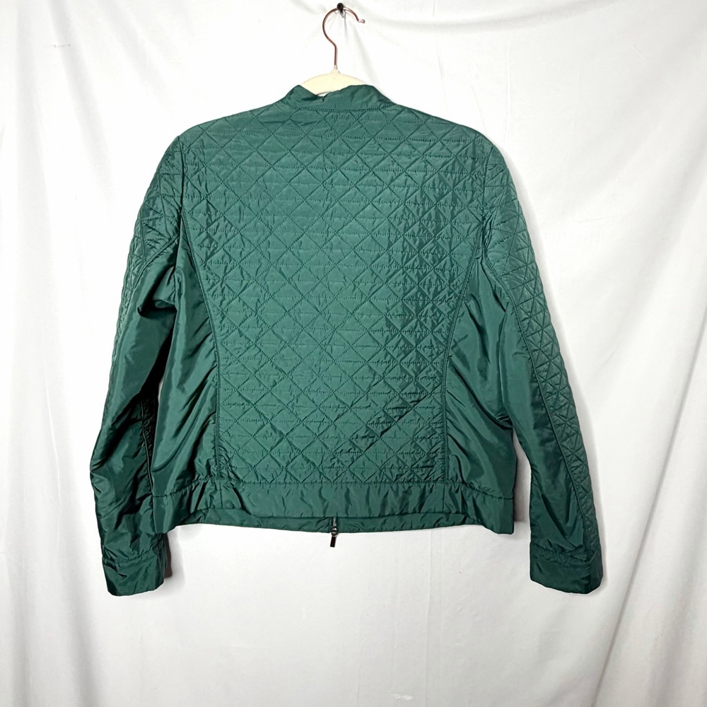 Women's LAFAYETTE 148 Green Quilted Bomber Jacket M - Picture 2 of 5